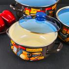 Набор кастрюль эмалированных «Капучино», 3 предмета: 2 л, 3 л, 4 л, индукция, коричневый - Фото 2