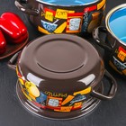 Набор кастрюль эмалированных «Капучино», 3 предмета: 2 л, 3 л, 4 л, индукция, коричневый - Фото 3