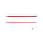 Карандаш чернографитный Extra HB, ErichKrause, с ластиком, трёхгранный (комплект 12 шт) - фото 24627188