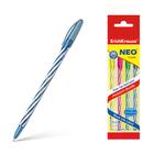 Набор ручек шариковых ErichKrause Neo Candy, 4 штуки, игольчатый узел 0,7 мм, чернила синие, корпус микс - фото 318310006