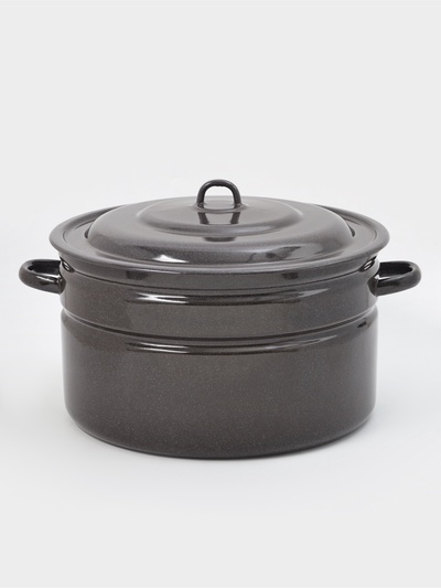 Бак эмалированный, 20 л, d=37.5 см, с крышкой, графитовый