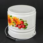 Ведро эмалированное, 10 л, с крышкой, деколь МИКС, белое - Фото 3