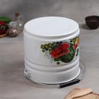 Ведро эмалированное, 10 л, с крышкой, деколь МИКС, белое - Фото 6