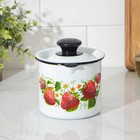 Кружка эмалированная с носиком, 1 л, с крышкой, деколь МИКС, цвет белый - Фото 3