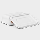 Контейнер, 1.5 л, с крышкой, эмалированная сталь, деколь МИКС, белый - Фото 4