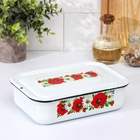 Контейнер, 1.5 л, с крышкой, эмалированная сталь, деколь МИКС, белый - Фото 11