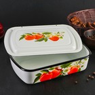 Контейнер, 2.5 л, с крышкой, эмалированная сталь, деколь МИКС, белый - Фото 2