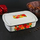 Контейнер, 2.5 л, с крышкой, эмалированная сталь, деколь МИКС, белый - Фото 5