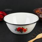 Миска эмалированная, 4 л, деколь МИКС, белая - Фото 5