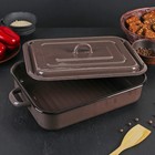 Противень эмалированный, 4.5 л, коричневый - Фото 2