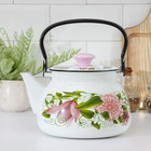 Чайник, 3 л, эмалированная сталь, рисунок МИКС, белый - Фото 1