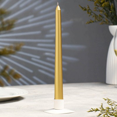 Свеча античная, 2.3×25 см, лакированная, золотой металлик