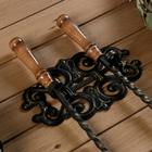 Набор каминный "Вензель" (кочерга + совок), настенное крепление - фото 24377635