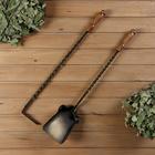 Набор каминный "Вензель" (кочерга + совок), настенное крепление - фото 24377636