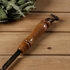 Кочерга кованая "Патина золото", ручка буковая, высота 70 см - фото 26629465