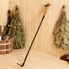 Кочерга кованая "Патина золото", ручка буковая, высота 70 см - фото 26629467