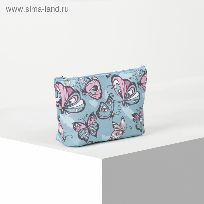 Косметичка простая, отдел на молнии, цвет зелёный - Фото 1
