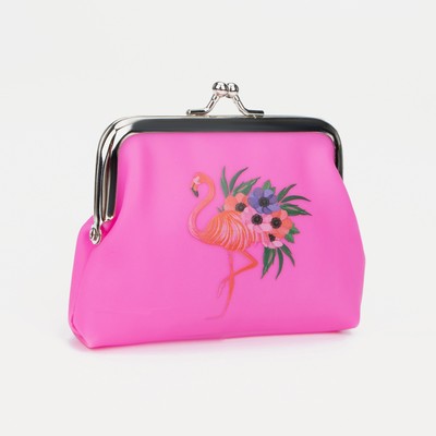 Кошелёк, отдел на фермуаре, цвет фуксия