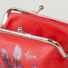 Кошелёк, отдел на фермуаре, цвет красный - Фото 3