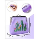 Кошелёк, отдел на фермуаре, цвет сиреневый - Фото 3