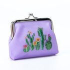 Кошелёк, отдел на фермуаре, цвет сиреневый - Фото 1