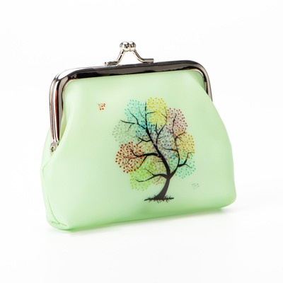 Кошелёк, отдел на фермуаре, цвет зелёный