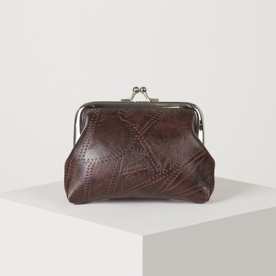 Кошелёк женский, отдел на фермуаре, цвет коричневый