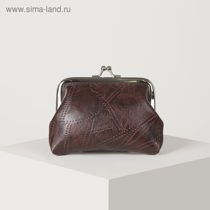 Кошелёк женский, отдел на фермуаре, цвет коричневый - Фото 1