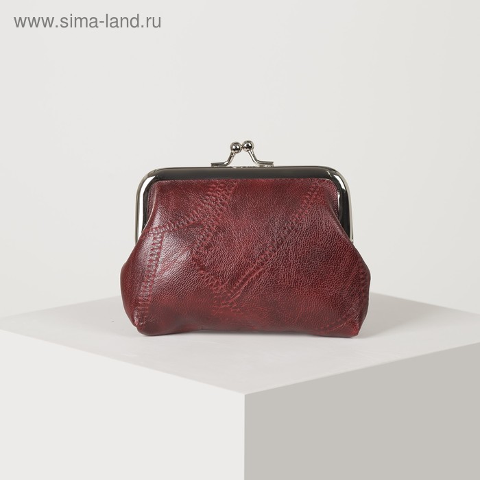 Кошелёк женский, отдел на фермуаре, цвет бордовый - Фото 1