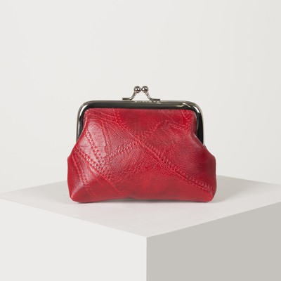 Кошелёк женский, отдел на фермуаре, цвет красный