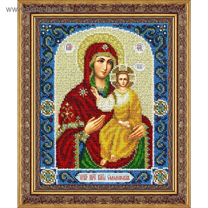Набор для вышивания бисером Паутинка «Пресвятая Богородица. Смоленская» - Фото 1