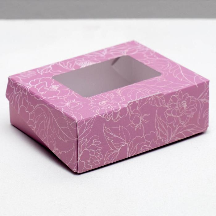 Кондитерская упаковка, коробка с ламинацией «Нежность», 10 х 8 х 3.5 см