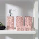 Набор аксессуаров для ванной комнаты Доляна «Звёзды», 4 предмета (дозатор 300 мл, мыльница, 2 стакана), цвет розовый - фото 318310397