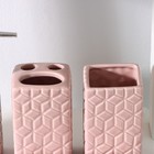 Набор аксессуаров для ванной комнаты Доляна «Звёзды», 4 предмета (дозатор 300 мл, мыльница, 2 стакана), цвет розовый - фото 6287275
