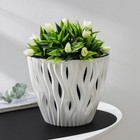 Кашпо для цветов со вставкой «Вдохновение», 4.5 л, d=21.5 см, белое/чёрное - Фото 1