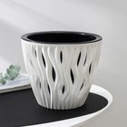Кашпо для цветов со вставкой «Вдохновение», 4.5 л, d=21.5 см, белое/чёрное - Фото 2