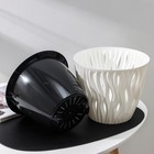 Кашпо для цветов со вставкой «Вдохновение», 4.5 л, d=21.5 см, белое/чёрное - Фото 4