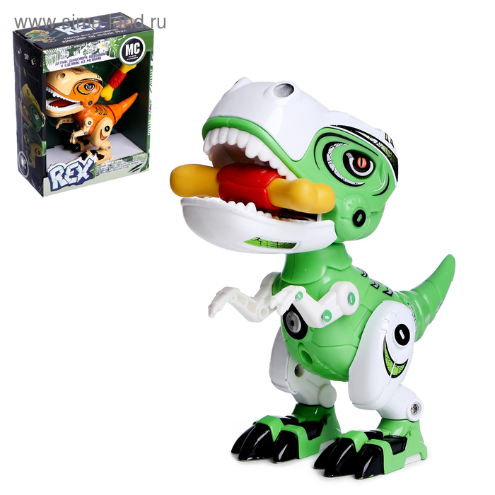 Робот «Минизаврик», реагирует на прикосновение, с косточкой, световые и звуковые эффекты - Фото 1
