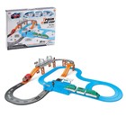 Железная дорога-автотрек «Большое путешествие», с машинкой, перекресток, светофор, уценка (мятая коробка) - Фото 1