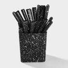 Столовые приборы на подставке «Мрамор чёрный», 24 предмета, толщина 1.2 мм, нержавеющая сталь - Фото 6