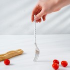 Набор столовых приборов из нержавеющей стали Magistro «Оску стандарт», 4 предмета, цвет металла серебряный, цвет ручки белый мрамор - Фото 4