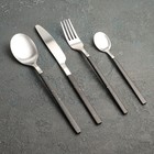 Набор столовых приборов из нержавеющей стали Magistro «Оску стандарт», 4 предмета, цвет металла серебряный, ручки чёрный мрамор - Фото 1