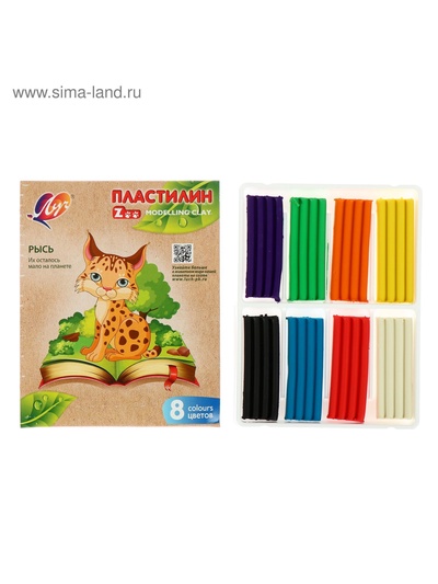 Пластилин 8 цветов 120 г ZOO