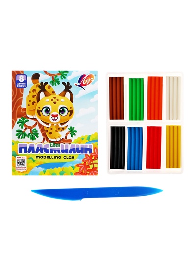 Пластилин «Луч. ZOO», 8 цветов, 120 г