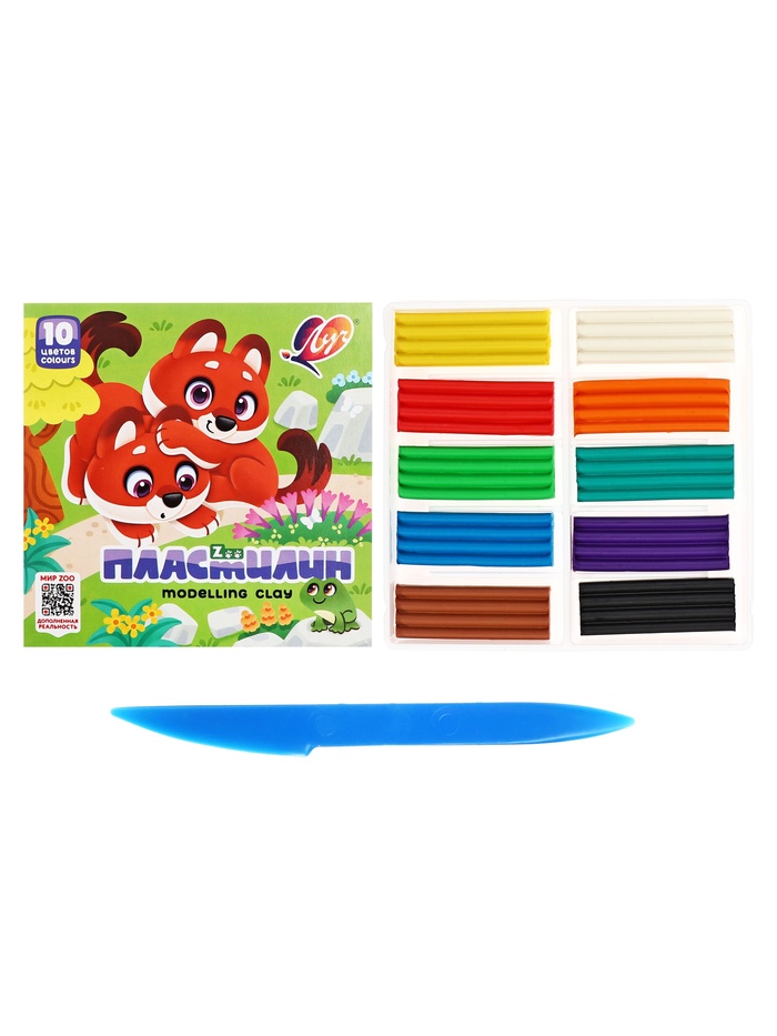 Пластилин «Луч. ZOO», 10 цветов, 150 г - Фото 1
