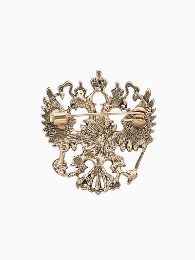 Брошь «Герб Российской Федерации», красная в золоте