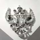 Брошь «Двуглавый орёл», цвет серый в серебре - Фото 2