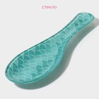 Подставка под ложку Доляна «Сирена», 23.5×8.3 см, стекло, бирюзовая - Фото 2