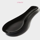 Подставка под ложку Доляна «Блэк», 23.5×8.3 см, стекло, чёрная - Фото 2