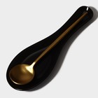 Подставка под ложку Доляна «Блэк», 23.5×8.3 см, стекло, чёрная - Фото 8